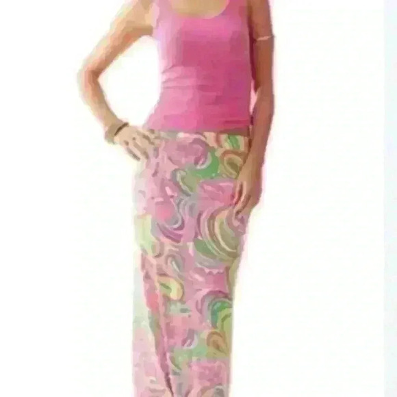 Lilly Pulitzer Marnie Skirt All Nighter 41" long Flamingo Print...Size Small - Picture 1 of 5